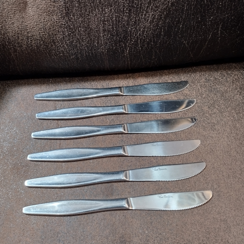 6 Dinner Knives Casual Stainless Korea Paul Bocuse Euc mild ware